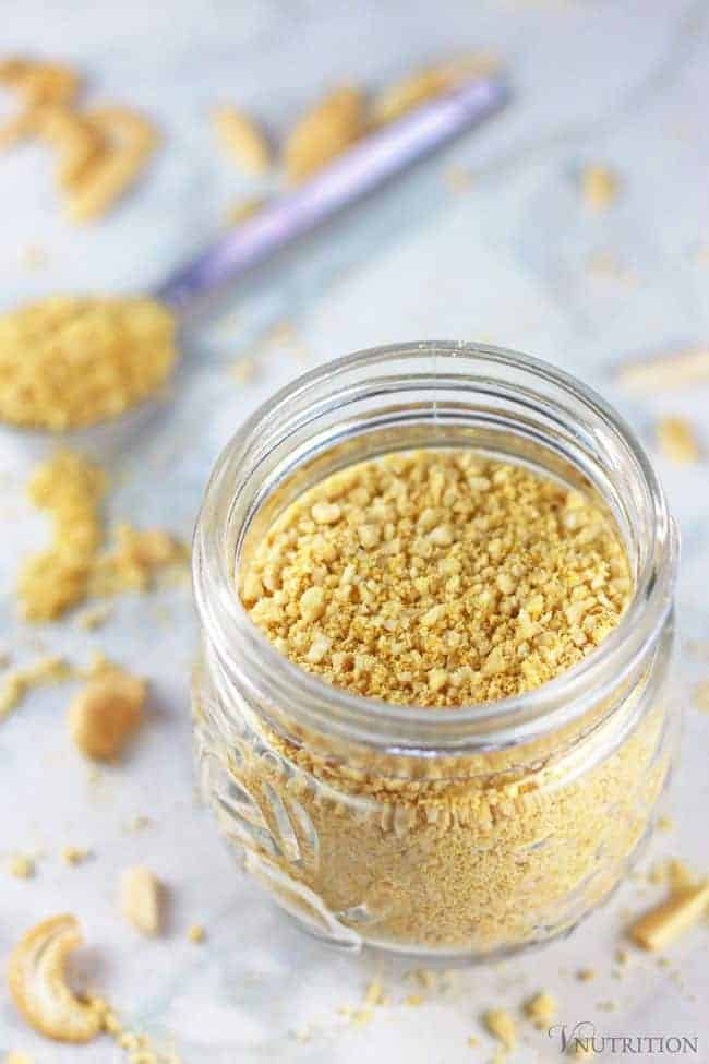 vegan parmesan made with nutritional yeast