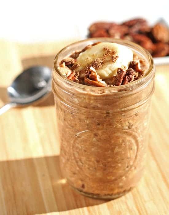 Chocolate Peanut Butter Overnight Oats with Yogurt