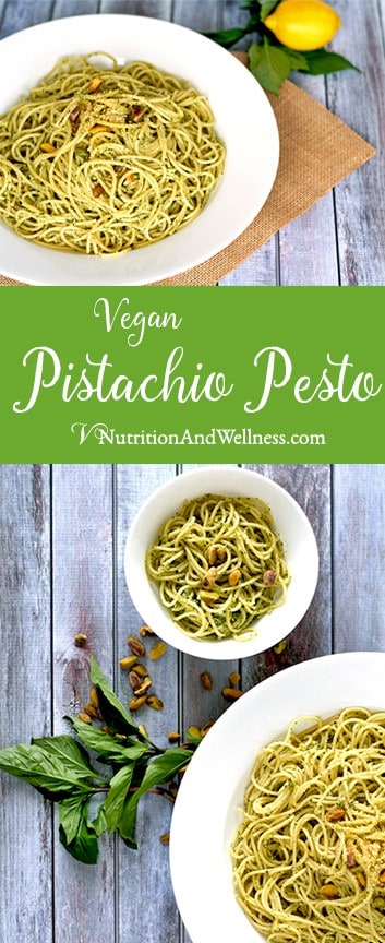 Vegan pistachio pesto. Dairy-free.