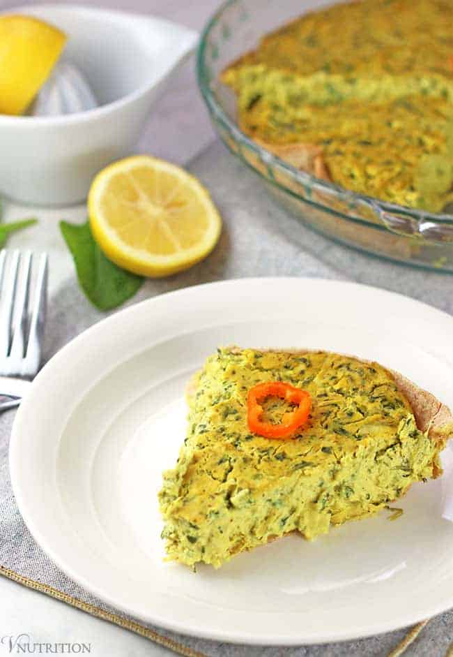 vegan spinach artichoke quiche