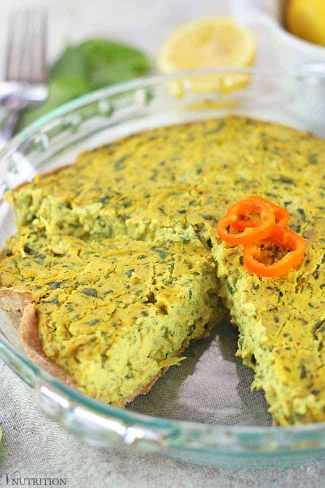 vegan spinach artichoke quiche