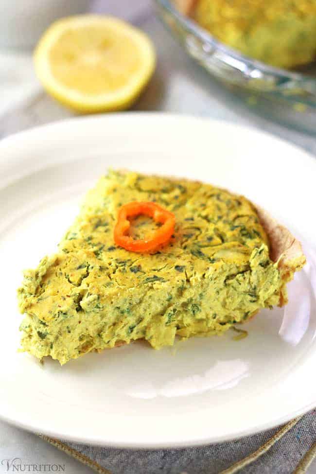 vegan spinach artichoke quiche