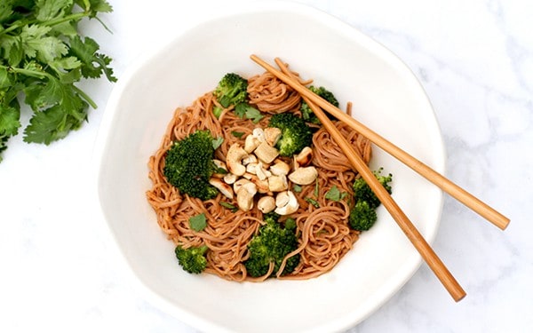 bowl of quick curry noodles with chopsticks