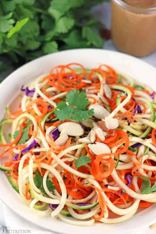zucchini noodles in Thai salad