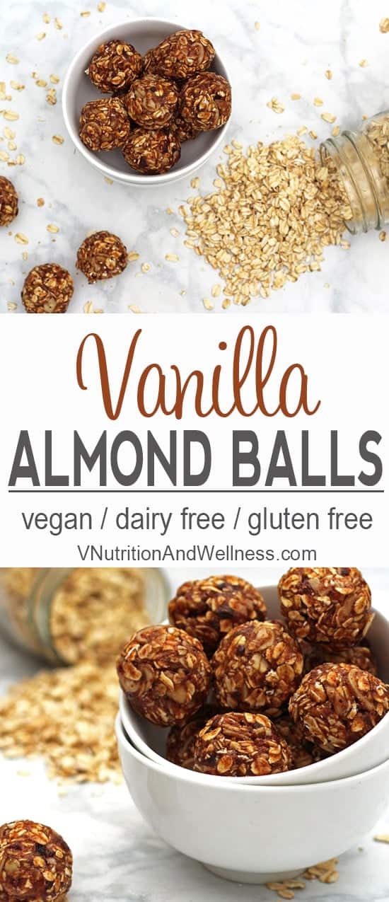 Vanilla Almond Balls | These energy balls are a perfect snack for those mid-day cravings. no added sugar, vegan recipe, energy ball recipe
