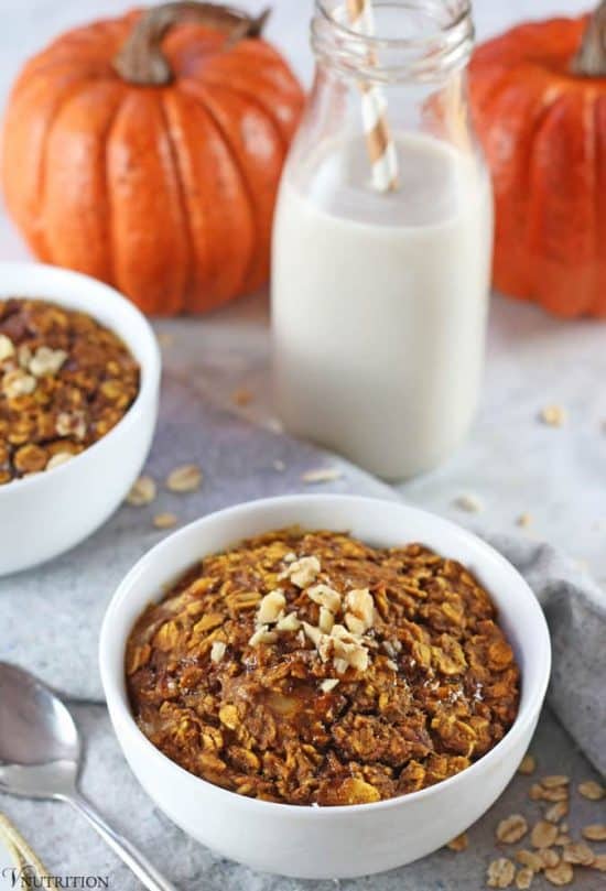 Vegan Baked Pumpkin Oatmeal 