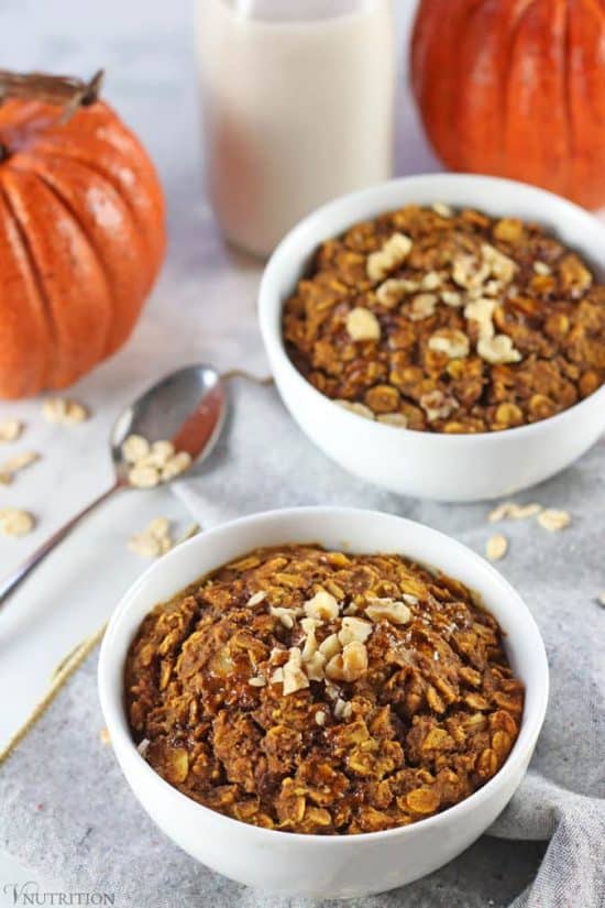 Vegan Baked Pumpkin Oatmeal 