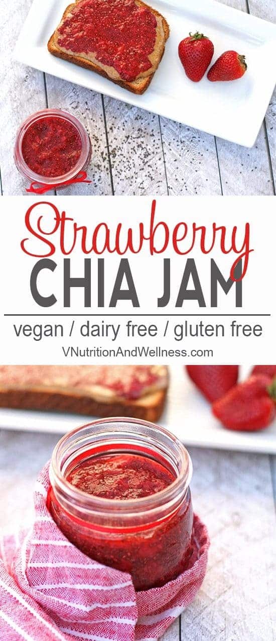 Easy Strawberry Chia Jam | Easy strawberry chia jam is a sweet and healthy addition to recipes. vegan, gluten-free, dairy-free, recipe