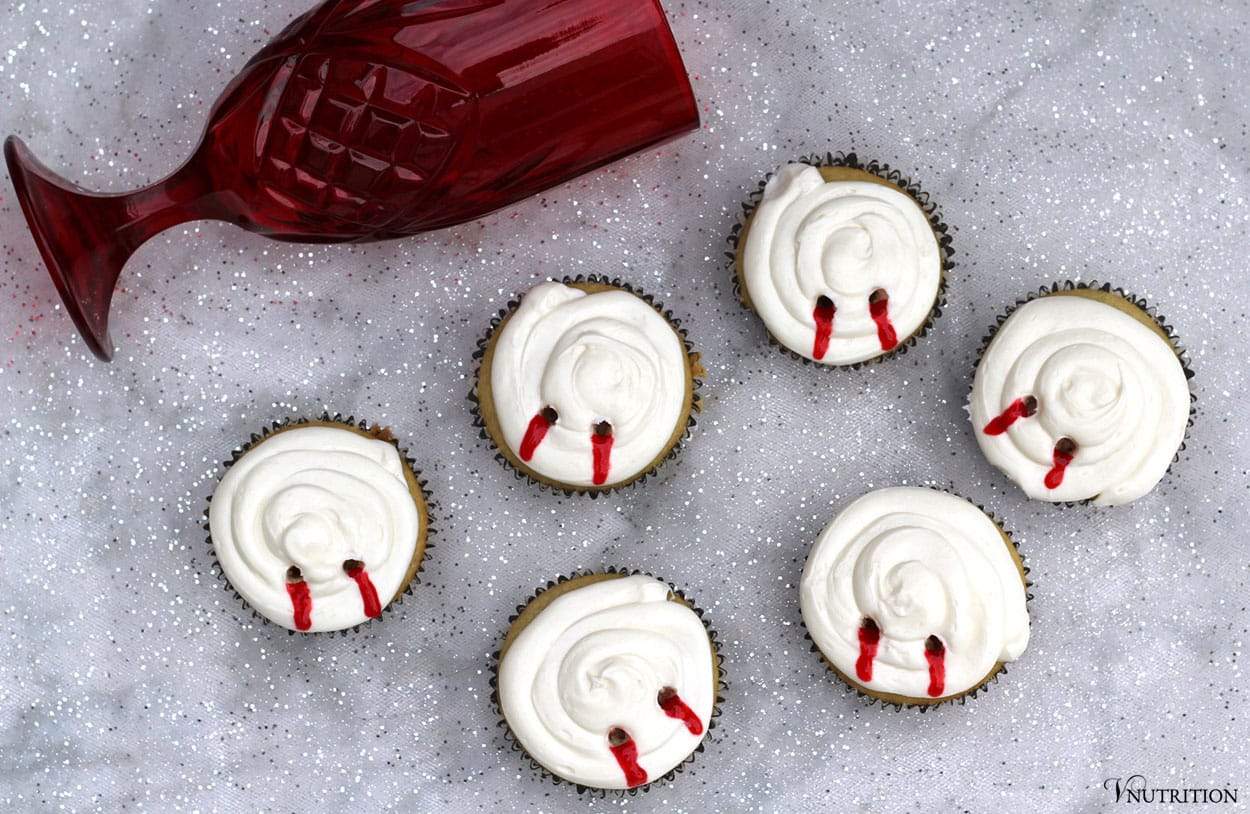 vegan halloween cupcakes that look like ghosts with eyes