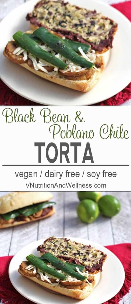 This Black Bean and Poblano Chile Torta (sandwich) is an amazingly tasty sandwich recipe from Jason Wyrick's new book Vegan Mexico.