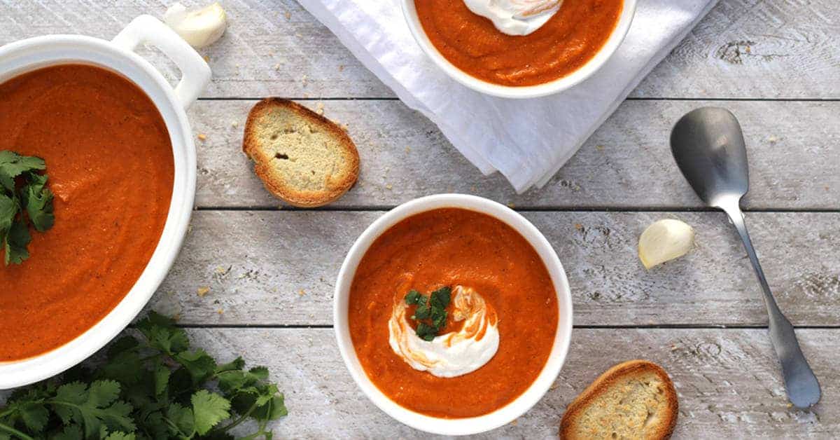 Roasted Tomato Chickpea Soup