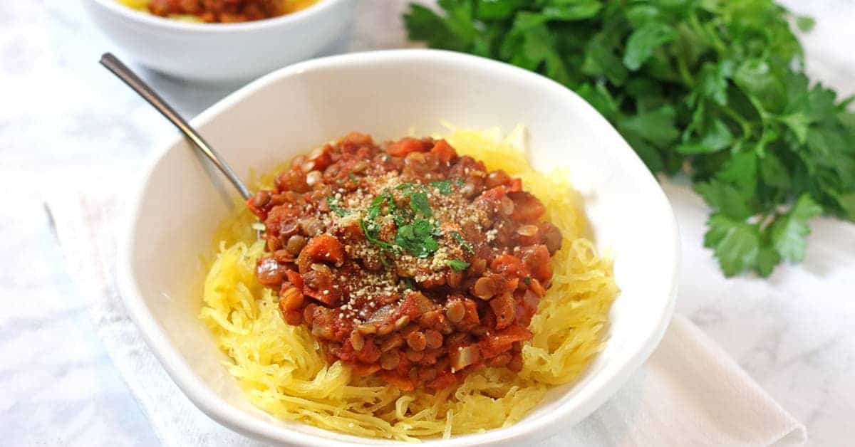 Lentil Bolognese with Spaghetti Squash Vegan Bolognese Recipe