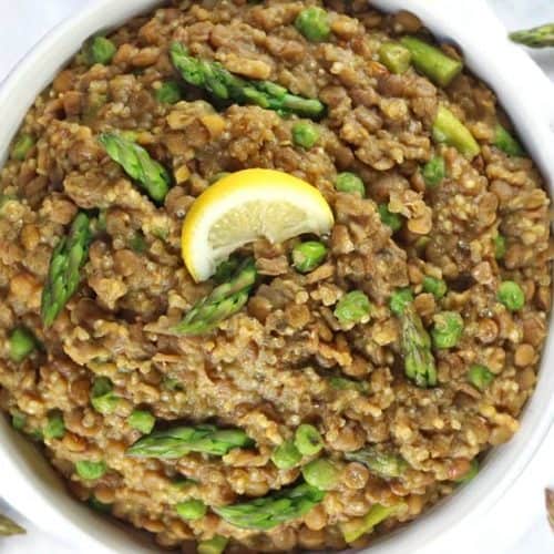 One-Pot Lentil Quinoa with Asparagus and Peas | Vegan One-Pot Quinoa Recipe