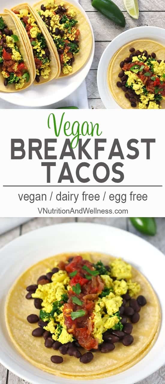 Vegan Breakfast Tacos | These Vegan Breakfast Tacos are a savory take on breakfast with a Mexican-inspired twist. vegan breakfast recipe, vegan tacos, vegetarian tacos