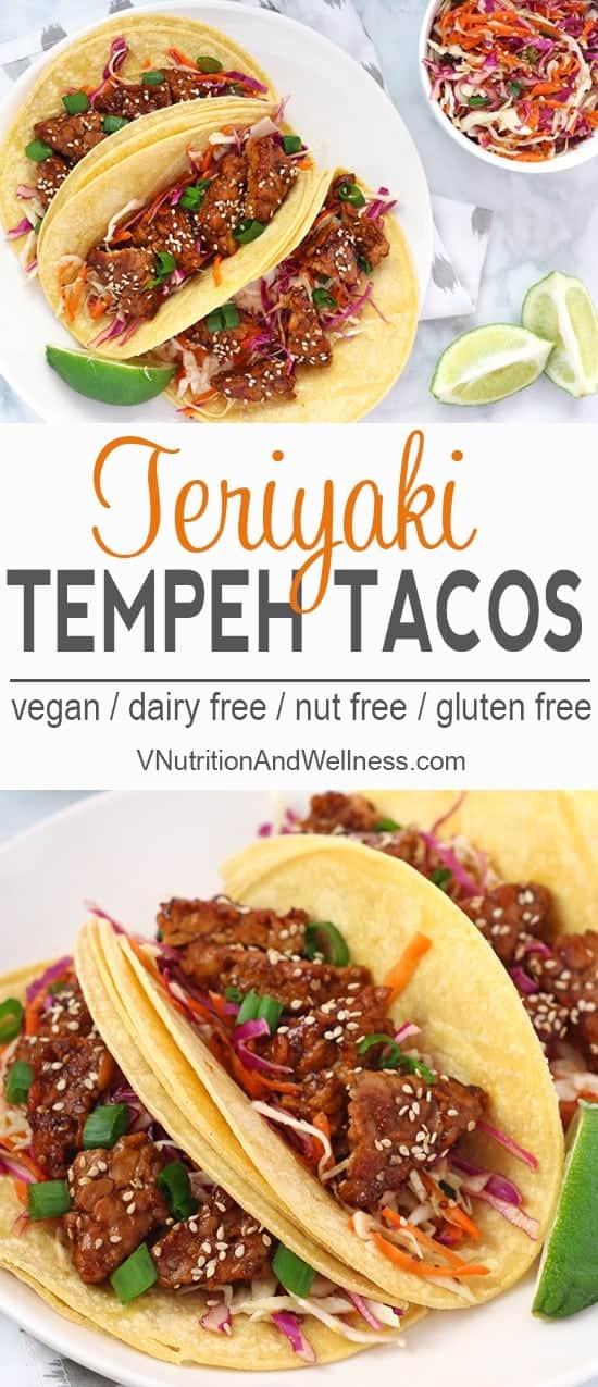 Teriyaki Tempeh Tacos | Looking for a different take on tacos? These Teriyaki Tempeh Tacos are a loaded with protein and combine both sweet and savory to make a delicious and easy meal. vegan tacos, gluten-free tacos, vegan taco recipe