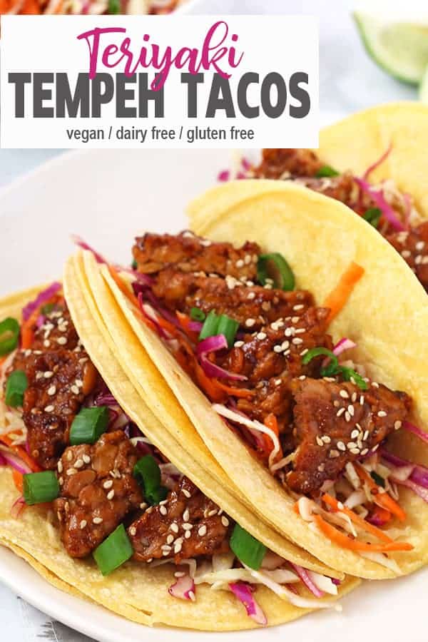 Teriyaki Tempeh Tacos | Looking for a different take on tacos? These Teriyaki Tempeh Tacos are a loaded with protein and combine both sweet and savory to make a delicious and easy meal. #vegantacos #glutenfreevegantacos #tempehtacos #vnutrition #vegantempehtacos