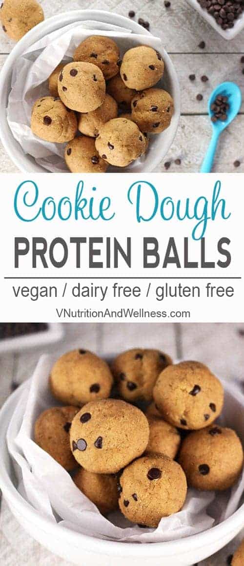 Vegan Cookie Dough Protein Balls | My Vegan Cookie Dough Protein Balls are a delicious snack when a sweet craving hits. They're full of protein and low in sugar for a tasty treat the whole family will love. vegan protein balls, gluten-free, dairy-free, vegan recipe, vegetarian