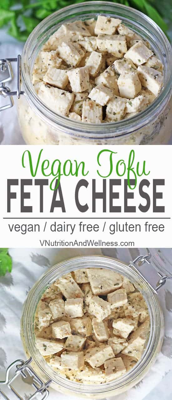 Tofu Feta | This vegan Tofu Feta is a perfect snack on its own or to add to salads or sandwiches for some tangy flavor. vegan cheese, feta, dairy-free, gluten-free, vegan cheese recipe