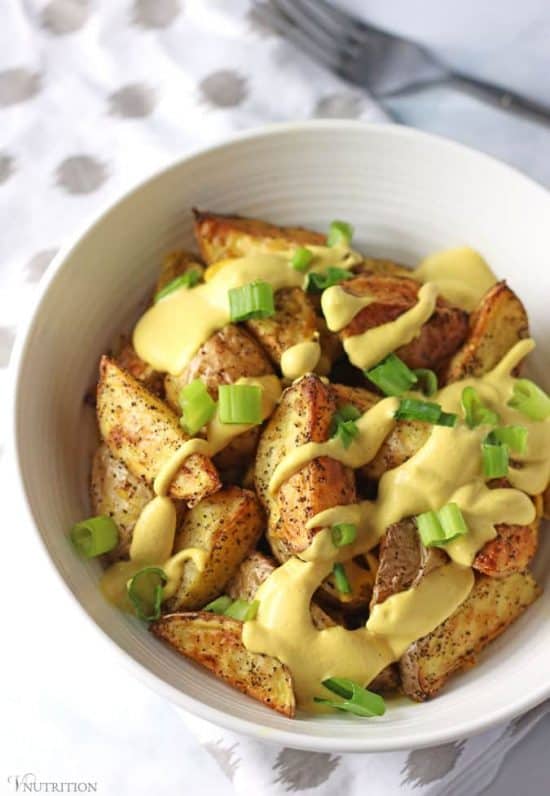 Vegan Cheesy Potato Wedges.