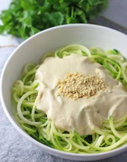 Vegan Zucchini Pasta Alfredo