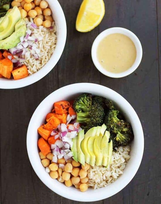 Buddha bowl overhead shot