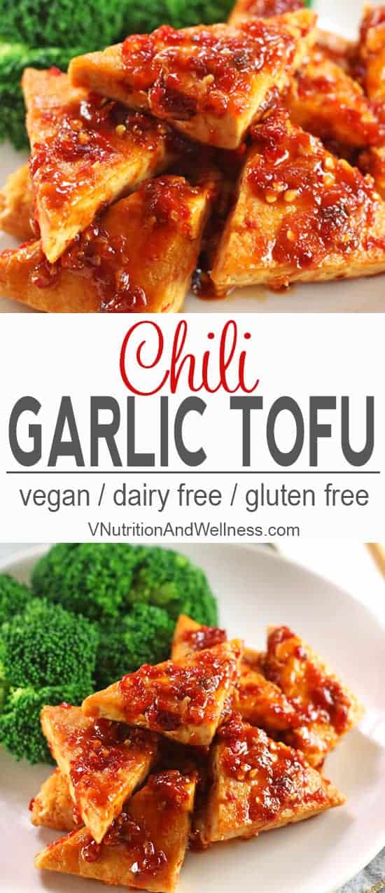 Tofu in Chili Garlic Sauce | Crank up the heat in your dinner with this Tofu in Chili Garlic Sauce! It's perfect for spice-lovers and on the table in about 15 minutes #tofu #vegantofurecipe #spicytofu