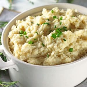 Healthy Vegan Cauliflower Mashed Potatoes (Dairy Free)