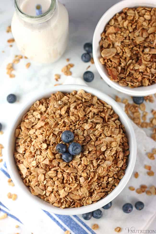 overhead view of healthy granola