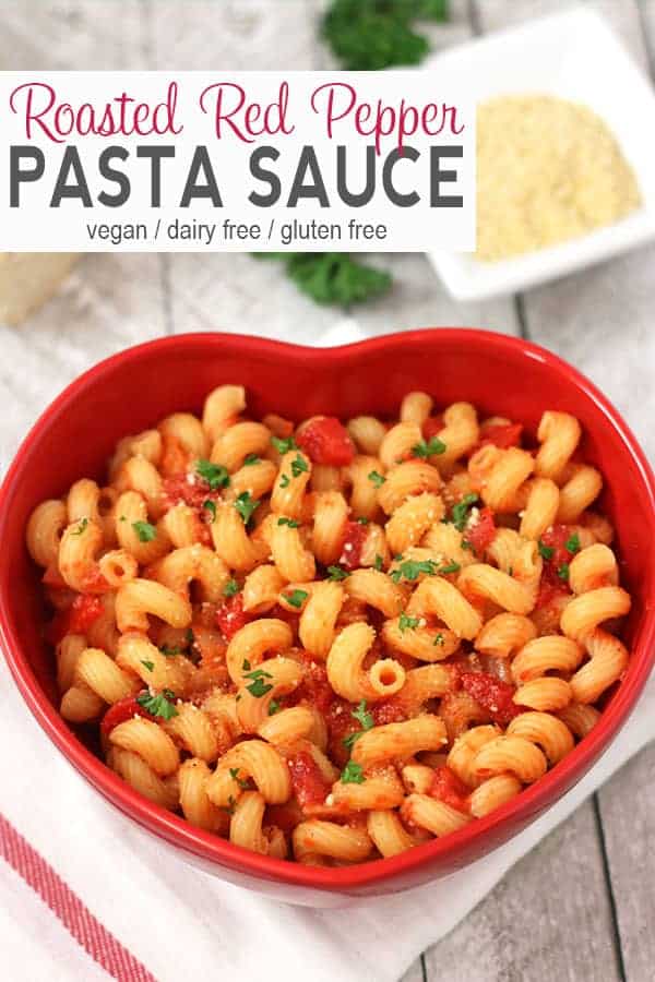 Vegan Roasted Red Pepper Sauce | This vegan Roasted Red Pepper Sauce is tasty & ready in 15 minutes. vegan recipe, vegan pasta, vegan sauce