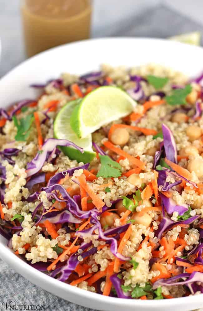 Thai Quinoa Salad with Chickpeas & Peanut Sauce