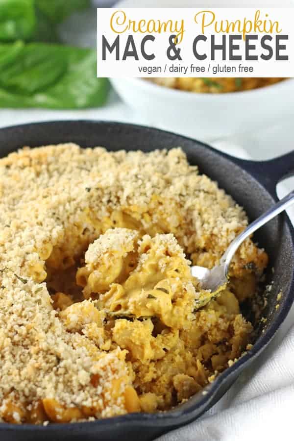 Vegan Pumpkin Mac and Cheese | This gluten free vegan pumpkin mac and cheese is baked until it's creamy and delicious. It's the perfect dairy-free comfort food and a wonderful family dinner. This mac and cheese is made creamy with cashews and cheesy with nutritional yeast. It's a delicious healthy dish for the holidays.
#veganpumpkinmacandcheese #veganmacandcheese #vnutrition #veganpumpkinmacandcheeserecipe #glutenfreeveganmacandcheese #glutenfreeveganmacandcheeserecipe #healthyveganmacandcheese
