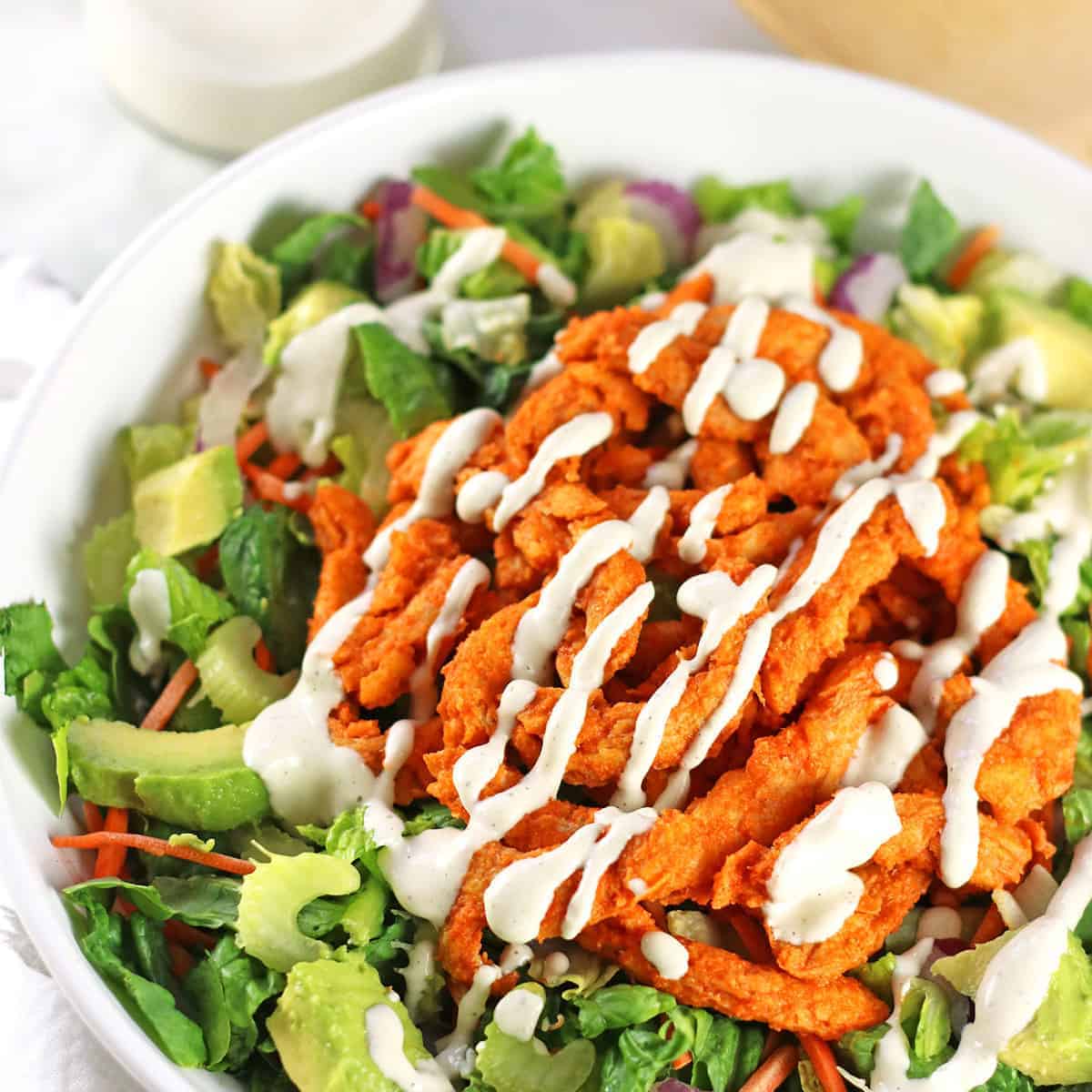 Buffalo Soy Curls Salad Vegan Buffalo Chicken Salad Recipe