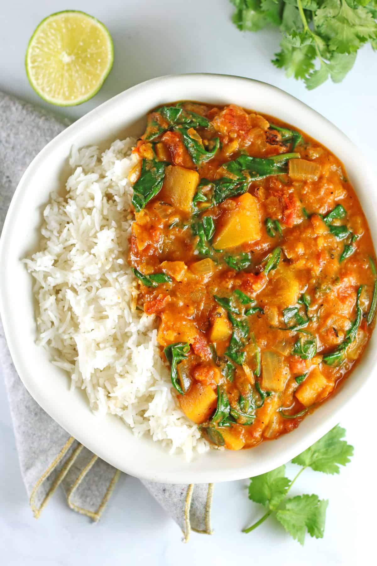 Butternut Squash Curry with Spinach Vegan Butternut Curry Recipe