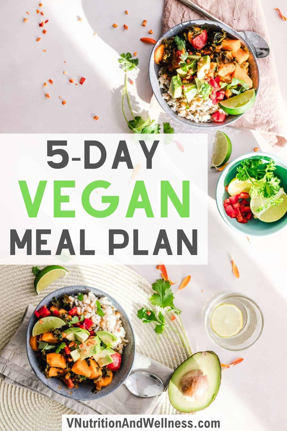 5 Day Easy Vegan Meal Plan | Vegan Diet Plan for Beginners