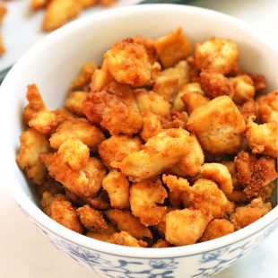 tofu crumbles in a bowl