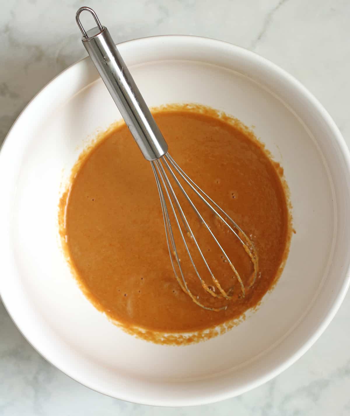 whisked spicy vegan peanut sauce.