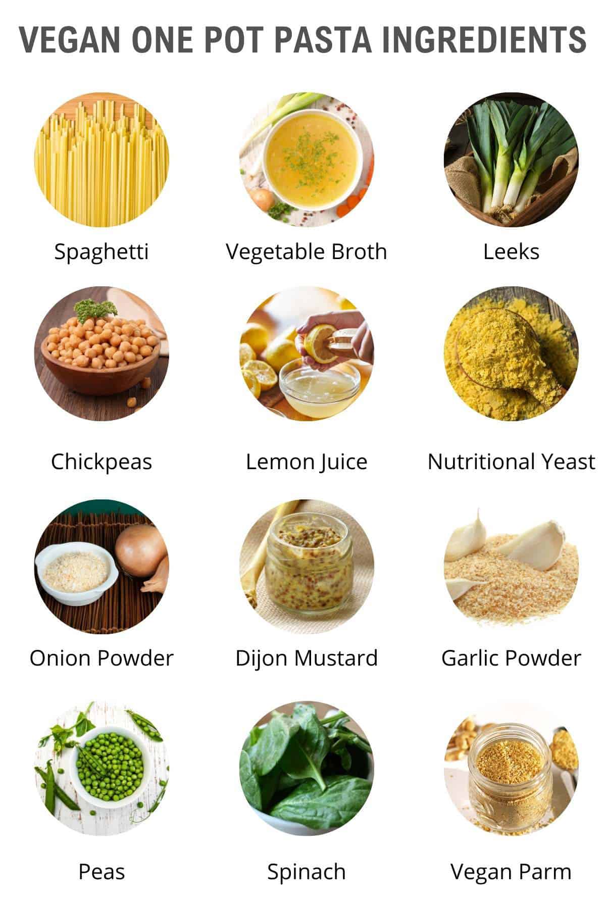 vegan one pot pasta ingredients