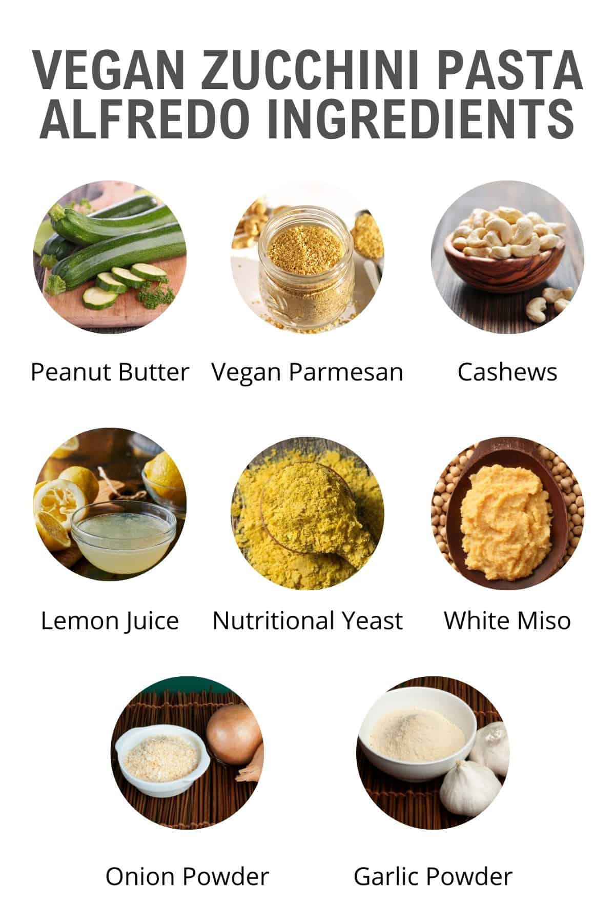 image of vegan zucchini pasta ingredients 