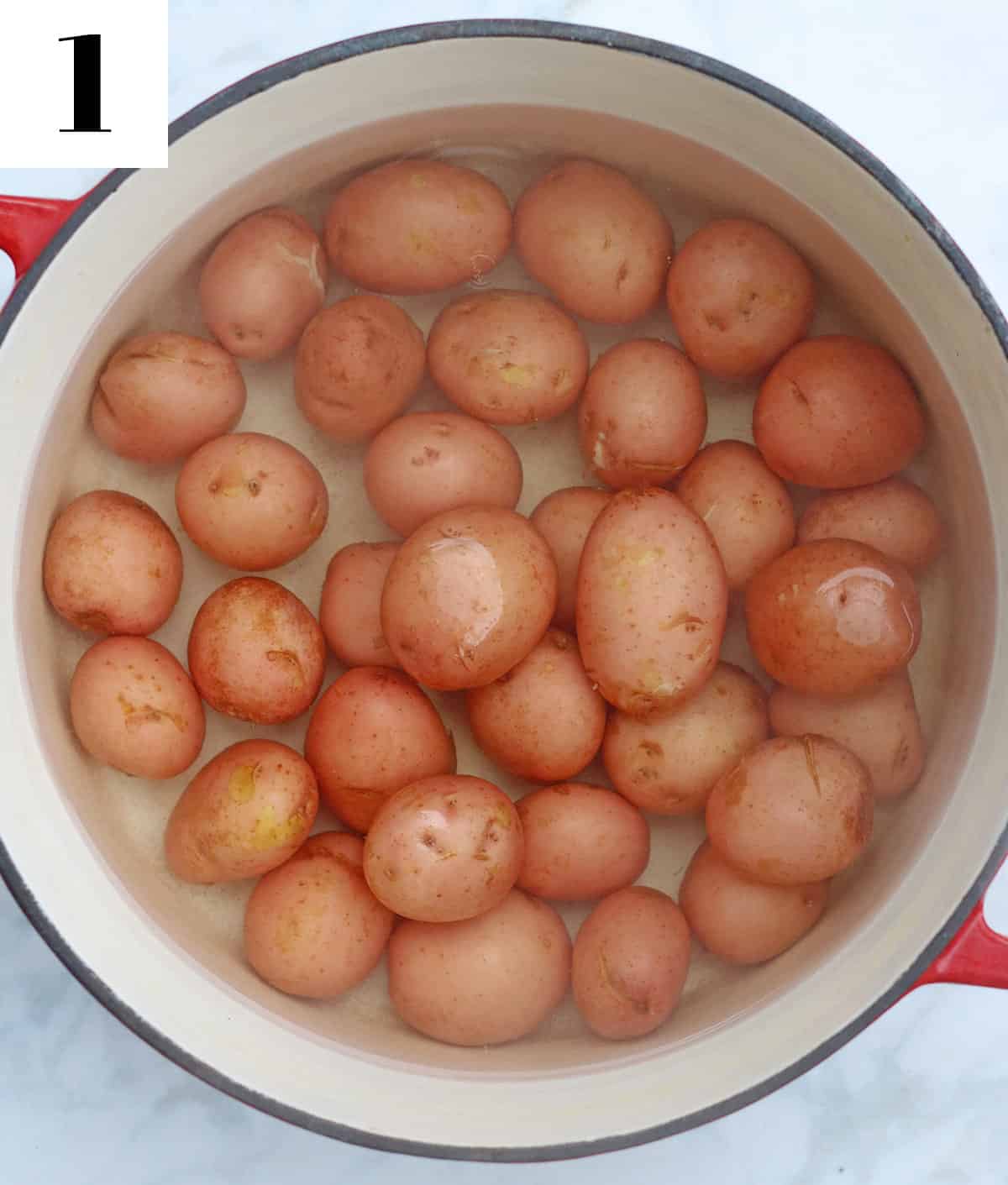 boiled potatoes in pot
