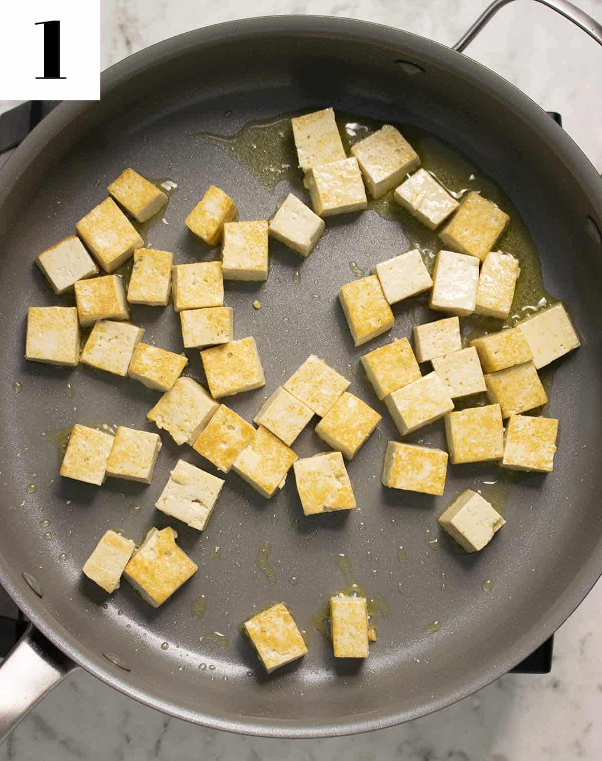 pan frying tofu