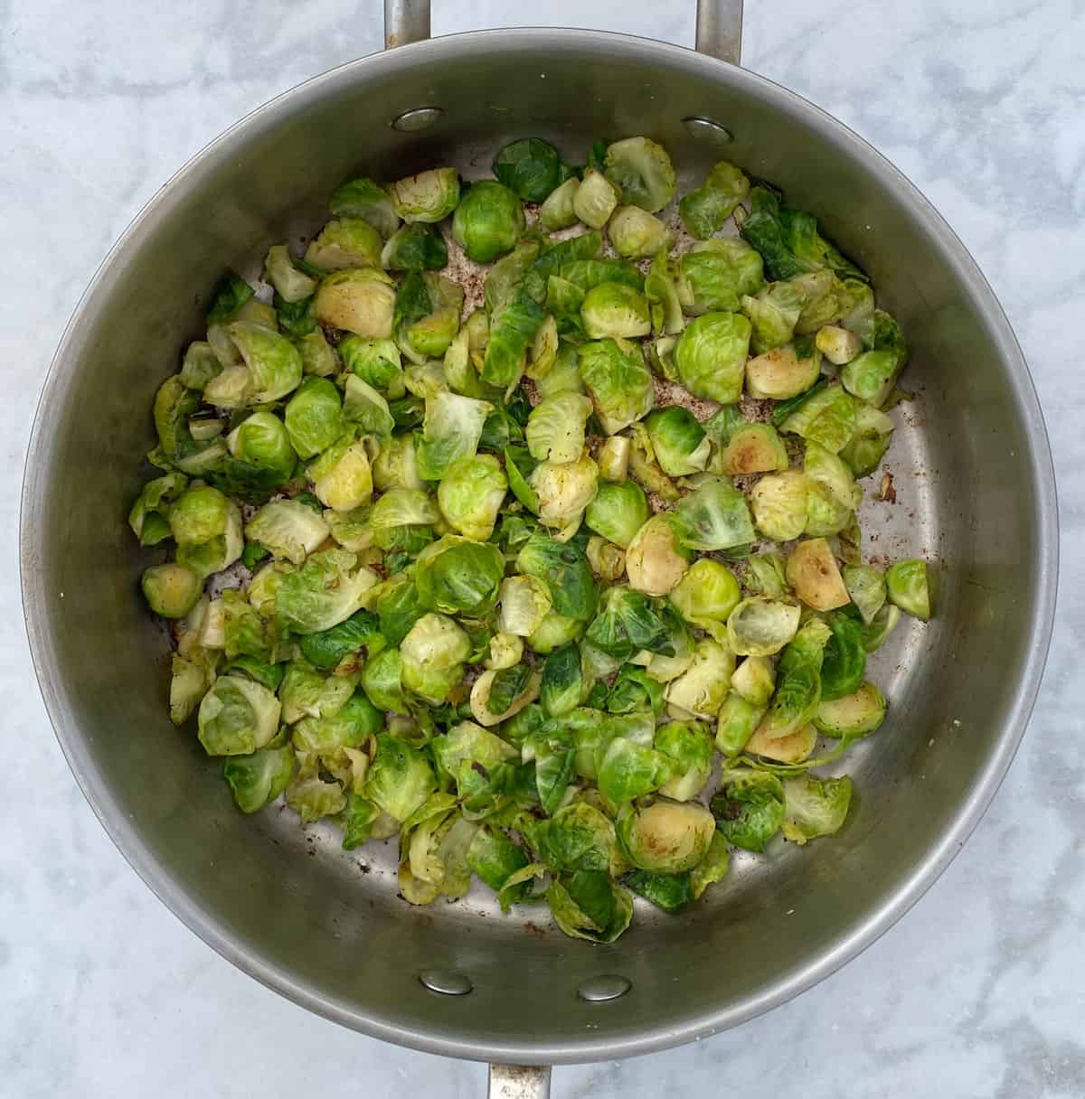 pan seared brussels sprouts.