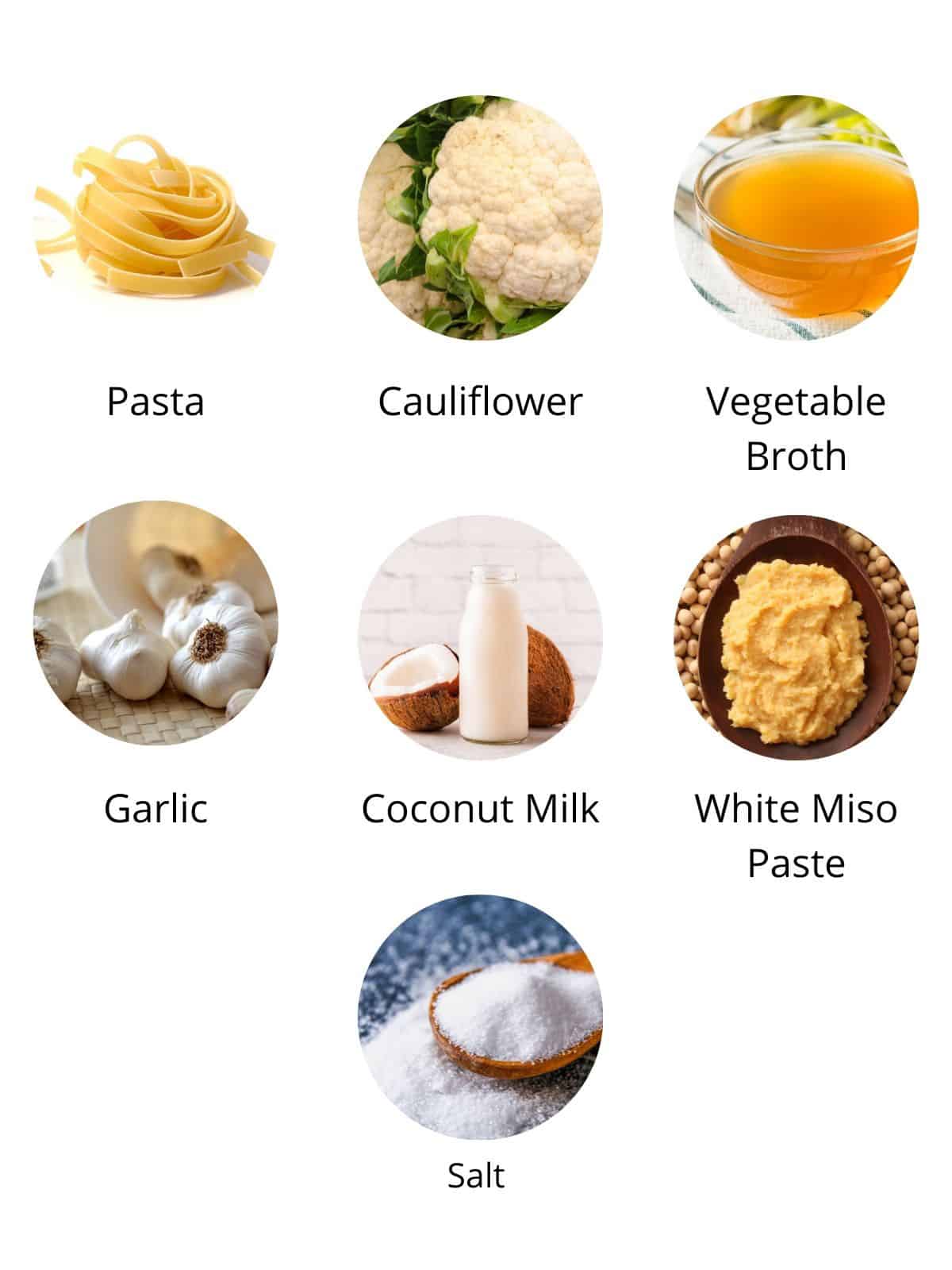 ingredients in cauliflower alfredo.
