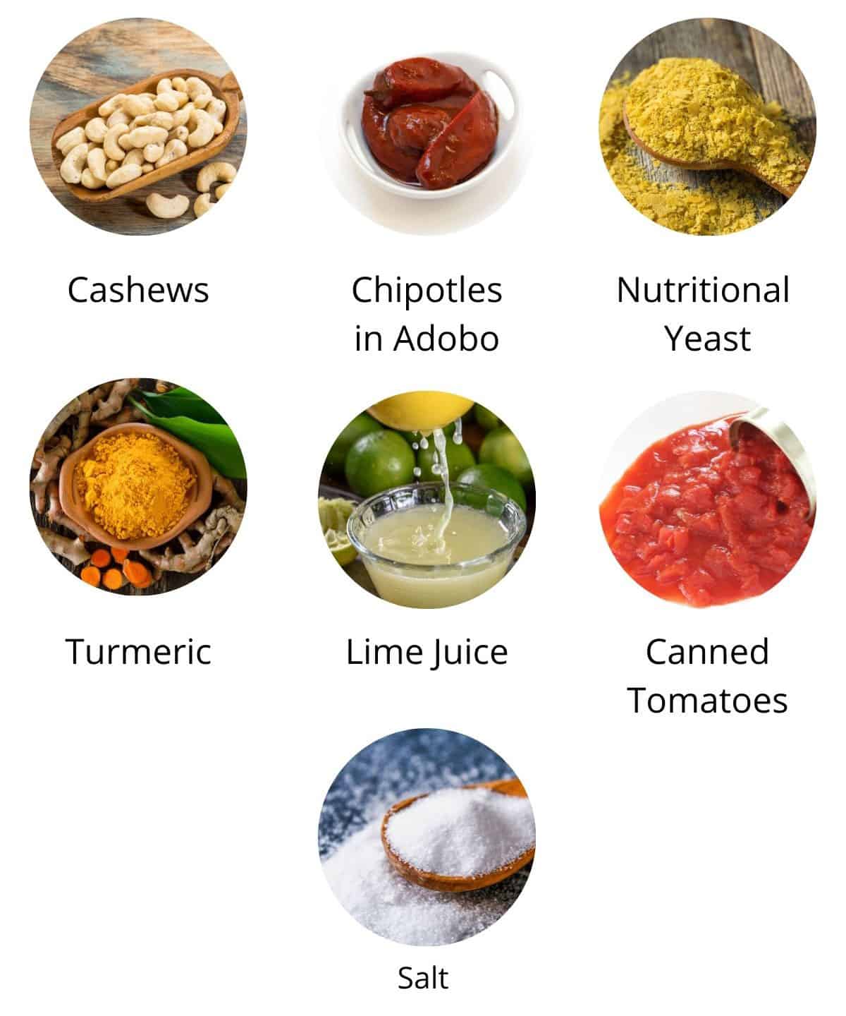 vegan cashew queso ingredients.