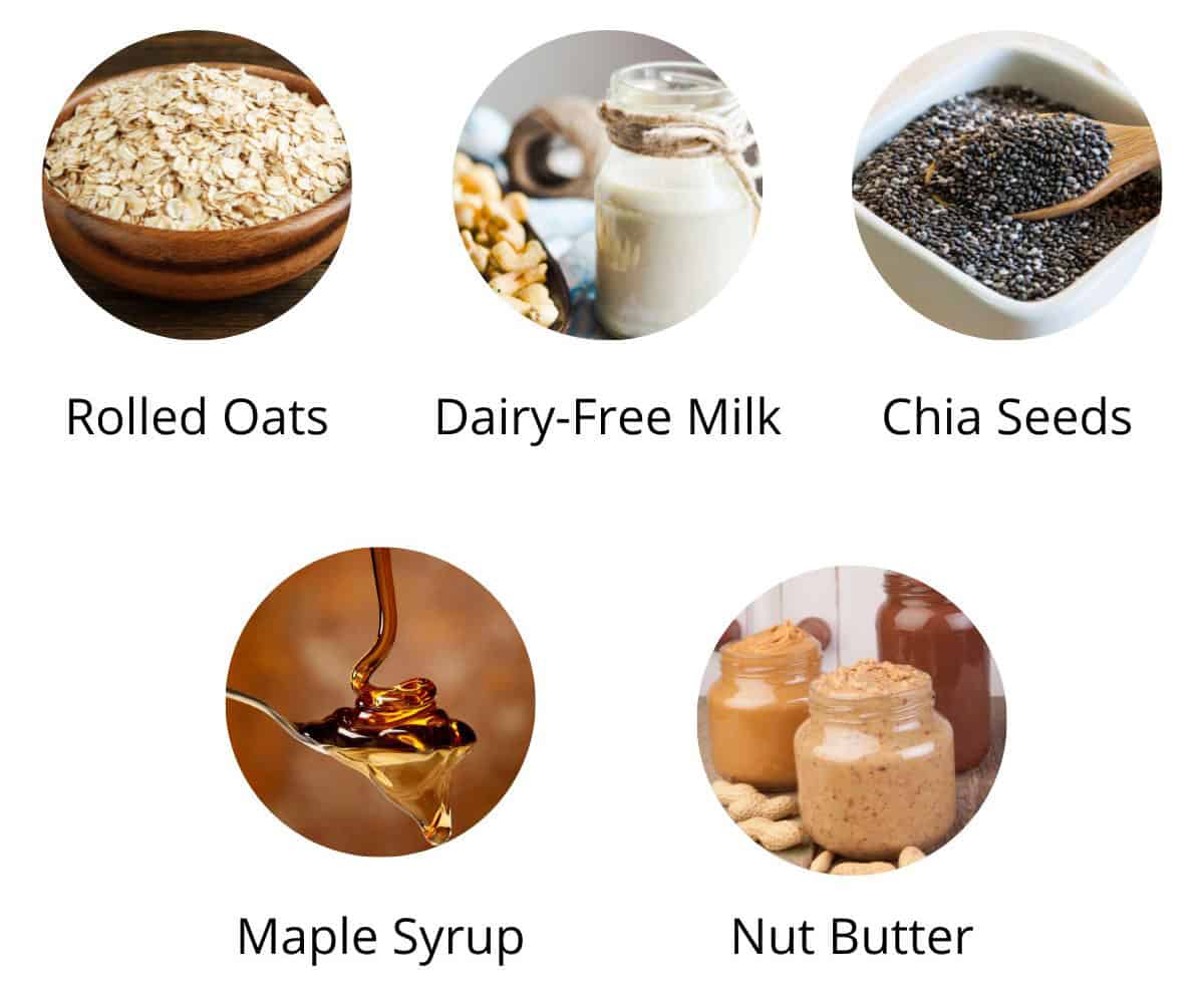 vegan overnight oat ingredients.