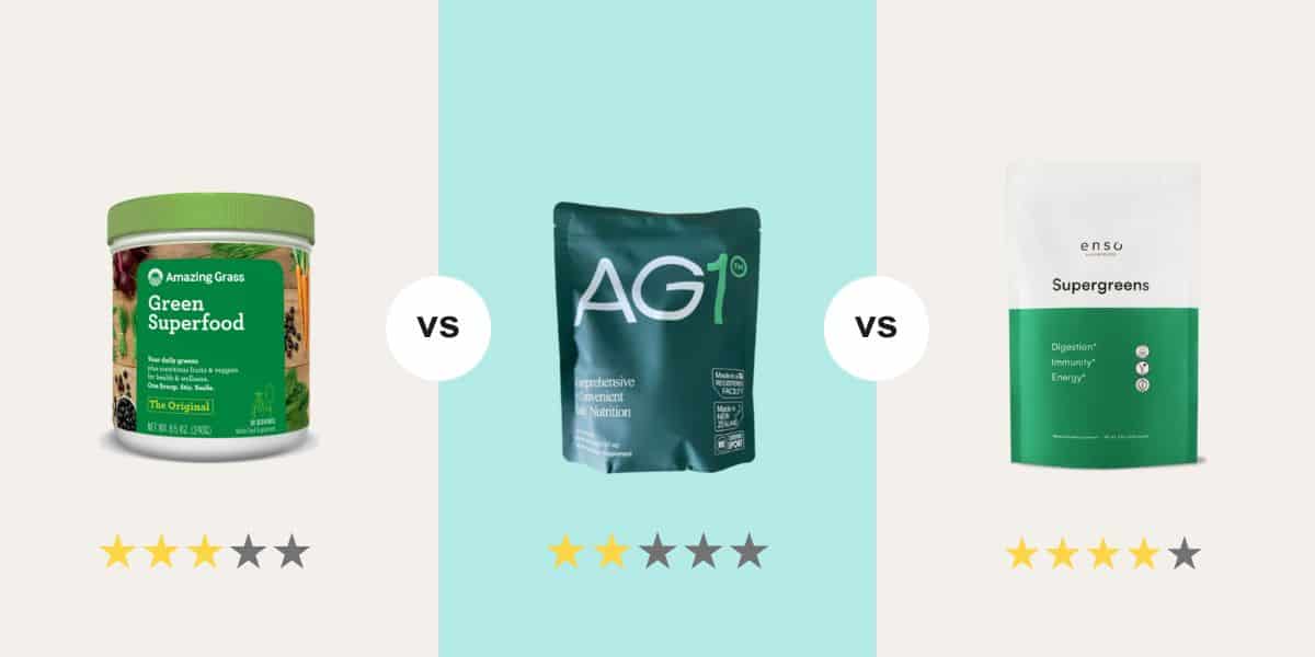 Amazing Grass Vs. AG1 Vs.Ensō Supergreens