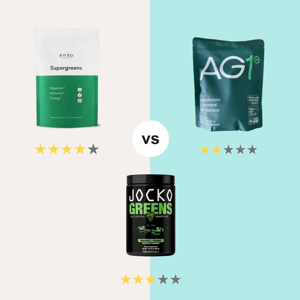 Jocko Greens vs Athletic Greens vs Ensō Supergreens Which Is Best?